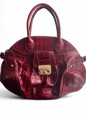 VINTAGE Y2k Maxx New York red croc embossed bag